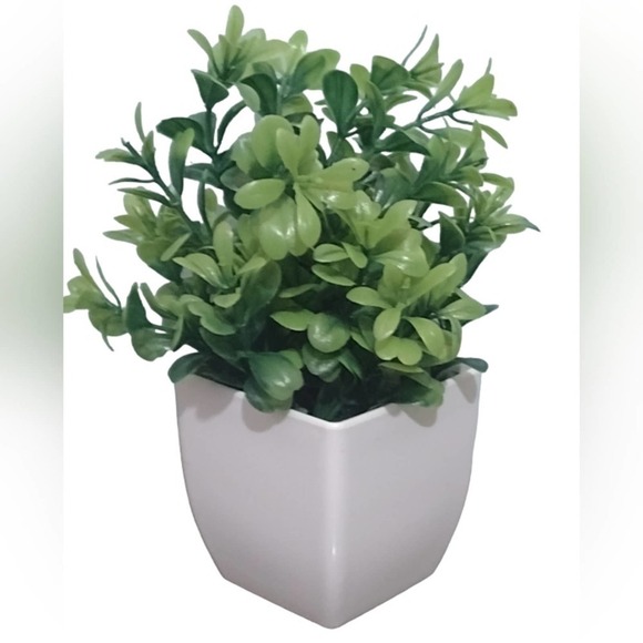 3 Artificial Plant Set Shelf Plants NEW Fake Plants White Planters SET - Picture 4 of 14